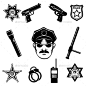 警察图标设置——网络元素矢量Police Icon Set - Web Elements Vectors徽章、黑色、犯罪、犯罪、设计师,侦探,图形,枪,手铐,帽子,图标,说明,调查,孤立的,监狱,法官,正义,法律,人,秩序,警察,保护、搜索、集,警长,符号,剪影,星,象征,矢量 badge, black, crime, criminal, designer, detective, graphic, gun, handcuff, hat, icon, illustration, investigation,