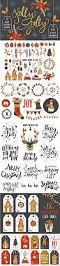 欧式圣诞花环花卉卡片EPS矢量+透明PNG海报平面印刷设计素材AI093-淘宝网