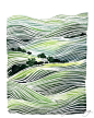 Green Rolling Hills - Watercolor Art Print
