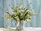 Posy of snowdrops in vase_创意图片_Getty Images China