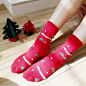 u-pick原品生活 创意礼品 冬季保暖中筒圣诞袜 个性全棉袜子