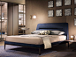Fabric double bed with upholstered headboard VICTORIANO by Lema