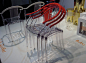 philippe starck 'mi ming' for xo : the polycarbonate chairs which draw their form from traditional chinese furniture can be stacked and are available in 3 different colors.