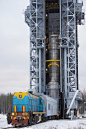 Swarm upper composite hoisted to the top of the service tower 