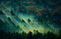 General 3840x2501 landscape mist fall USA New Hampshire sunbeams nature forest trees dappled sunlight