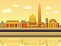 DC Illustration : An illustration of some of the more well known DC landmarks. 