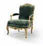 A CARVED GILTWOOD ARMCHAIR, LOUIS XV,: 