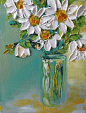 Original Oil Painting impasto Daisy Bouquet by IronsideImpastos, $75.00