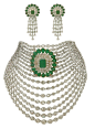 Anmol Jewellers detachable necklace cum choker with diamonds and emeralds.