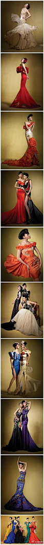 全球潮流婚纱：NE·TIGER携手中国百年旗袍婚纱。果然还是中国风最唯美。 ~~~是婚纱控就关注@全球潮流婚纱