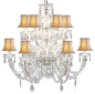 MURANO VENETIAN STYLE ALL-CRYSTAL CHANDELIER WITH WHITE SHADES! traditional chandeliers