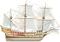 古帆船矢量素材-交通-矢量