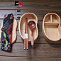 高档和风日式木质木制饭盒 寿司便当盒 手工方形实木便携餐具