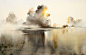 来自俄罗斯艺术家Ilya Ibryaev的水彩风景画~云雾飘渺的意境很迷人~