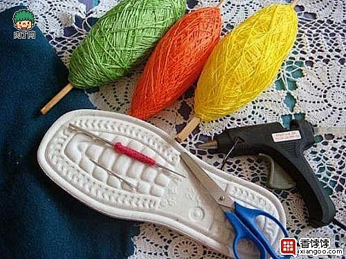 用毛线编织的拖鞋DIY教程 教你学漂亮的...