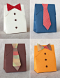 漂亮的领带和衬衫纸盒包装袋设计