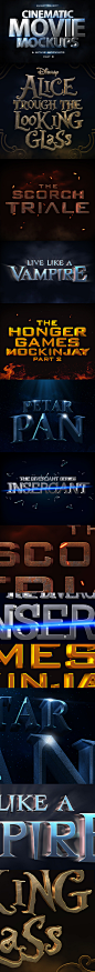 Cinematic 3D Movie Mockups V3 - Text Effects Styles