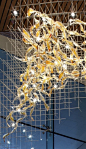 Indirect light glass chandelier ELEMENTS by Lasvit design Ludek Hroch: 