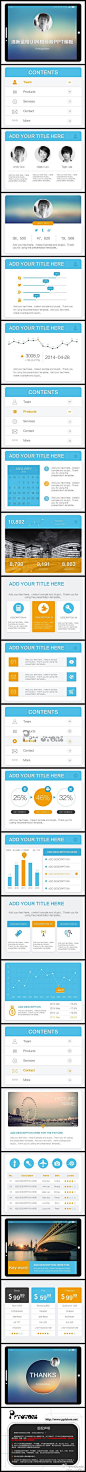 最新创作了“超简洁清新蓝橙UI风格商务通用PPT模板”，上传到了 @PPTSTORE 下载地址：http://t.cn/8seYD52