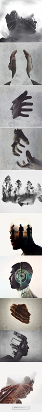 Double Exposure Portraits by Brandon Kidwell | Inspiration Grid | Design Inspiration - created via http://pinthemall.net: 