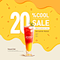 夏季冷饮产品折扣促销海报设计韩国素材 