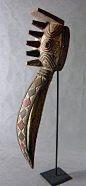 Africa | Oiseau Nuna Mask from Bwa Gurunsi people of Burkina Faso | Wood, pigment and patina | Mid 20th century