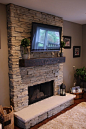 basement fireplace idea: 