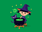 Cute witch dribbble