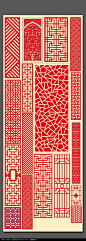 中式红色古典花纹素材图片