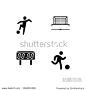 Soccer  football  Icons set. EPS 10 vector format. Professional pixel perfect black & white icons optimized for both large and small resolutions. Transparent background.