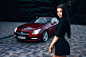 People 2560x1709 women portrait car black dress women outdoors Mercedes-Benz depth of field