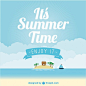 Summer beach vector  : Free vector design 
#free