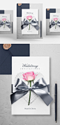 唯美婚礼邀请函请柬PSD模板Wedding invitation PSD template#ti375a5906 :  