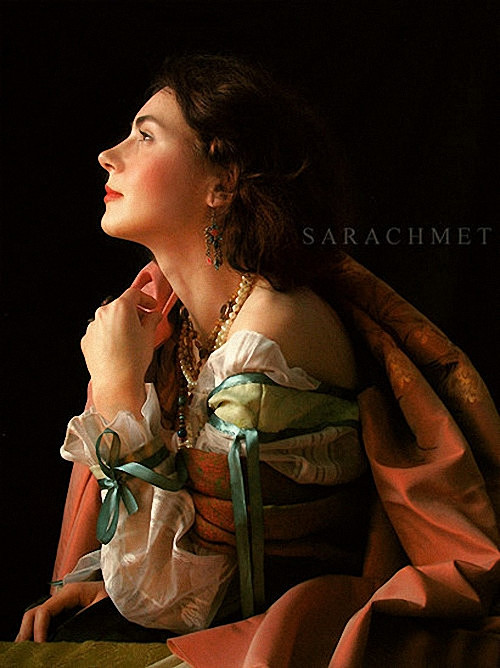 油画般的古典美人Sarachmet摄影作...