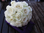 Bridal bouquet of off white roses by mandy