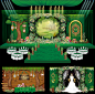 森系童话婚礼背景喷绘KT版迎宾区背景绿色爱丽丝仙境设计素材源文件PSD