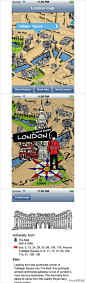 伦敦手绘地图：London Map Guide，适用于iPhone。小资调调的手绘地图展现了伦敦各大值得走访的景点及其历史渊源，利用内置定位功能获取你的位置，告诉你最近的地铁站在哪儿，每个地铁站附近有什么值得游览的地方。让你的旅行别有一番风味！下载： http://t.cn/zlnGVn5
