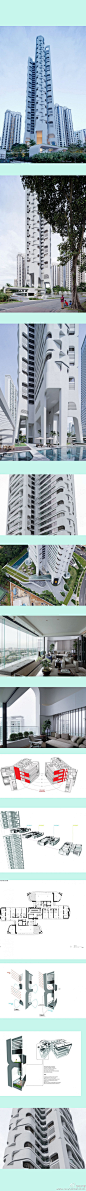 “既雕既琢”： 居民楼，36层，建筑面积17，178 平方米，新加坡，设计 UNStudio。。。。。。。