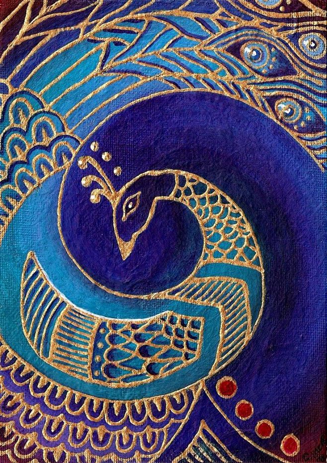 Blue Peacock paintin...