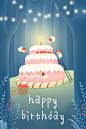 生日快乐森林精灵做蛋糕