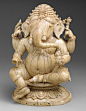 Seated Ganesha, Ivory, India, Orissa, 14th-15 th c.