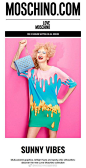 SUNNY VIBES —— 多彩的图形、鲜艳的颜色和时尚的运动造型：探索Love Moschino的全新系列。O网页链接 ​​​​