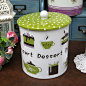 【新】Dessert绿色系大号铁皮罐子 饼干桶/铁盒/ 收纳盒 收纳罐