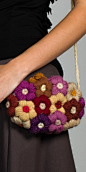 Multi Colored Crochet Flower Bag