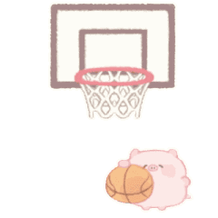 小粉猪打篮球 GIF