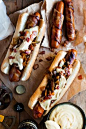 Bacon-Wrapped Hot Dogs With Cheese Sauce -- 15 Outrageous Takes on Hot Dogs : popsugarfood