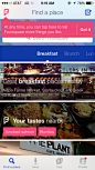 Foursquare iPhone home, popovers screenshot