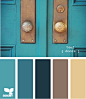 teal doors