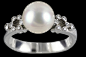 MIKIMOTO LACE 18K WHITE GOLD AKOYA PEARL & DIAMOND RING