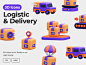 Logistic & Delivery 3D Icons — 3D Assets on UI8